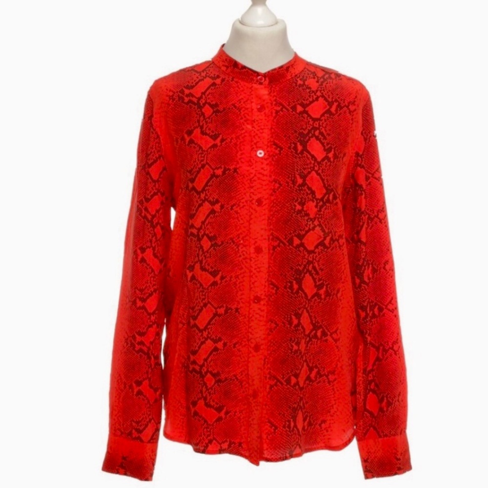 Equipment 100% SILK Snake animal print Blouse